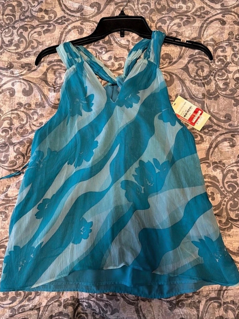 Blue Abstract Tank Top Size Large NWT